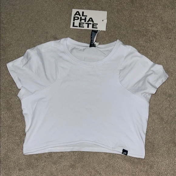 Alphalete Tops - Alphalete Classic White Tee crop